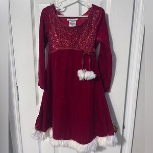 Bonnie Jean 6x red sequins tie back Christmas Holiday Dress